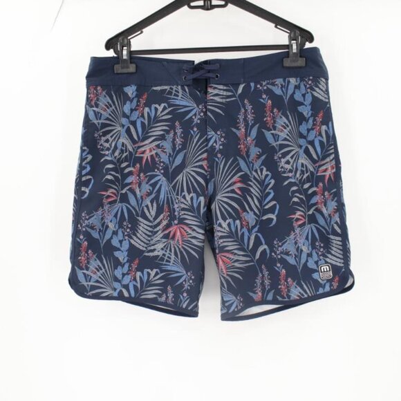 Travis mathew shorts Men's 34 8.5" Cool As A Coconut Boardshorts floral pockets - Picture 1 of 14